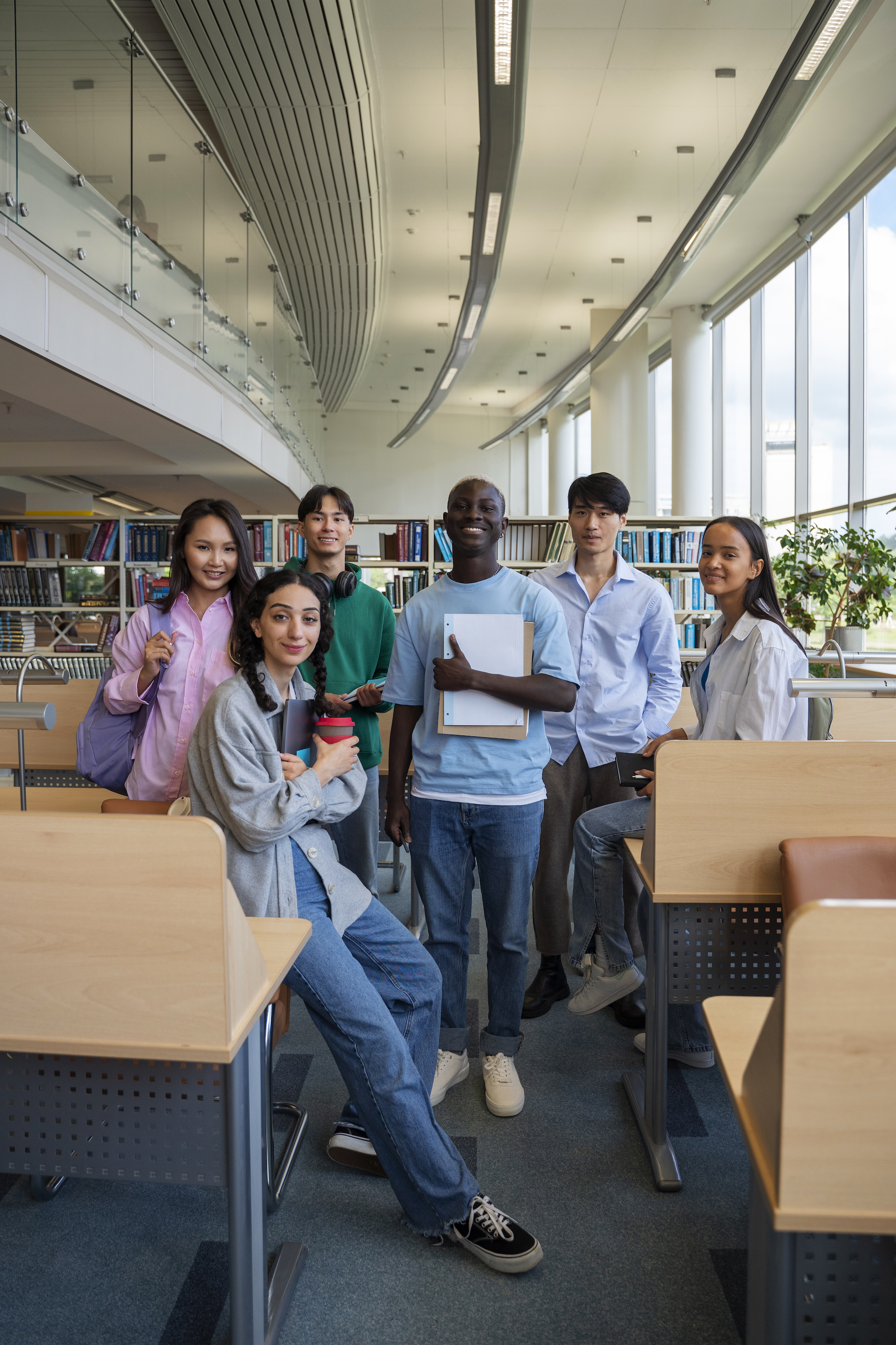 Students in library